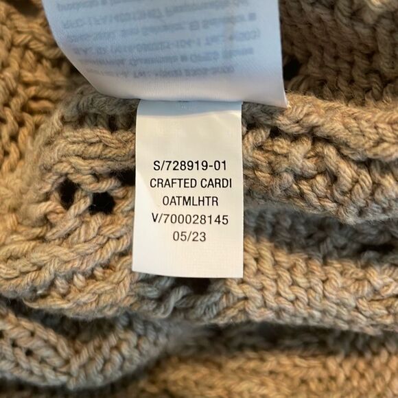 Old Navy Open-Stitch Cropped Cardigan Sweater Oatmeal Heather S - Picture 7 of 7